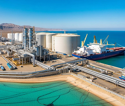 energy plant on a shoreline